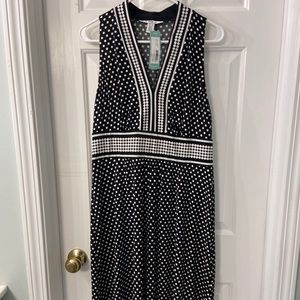 Wisp- Ryenne Jersey Dress. Black & white, mid calf